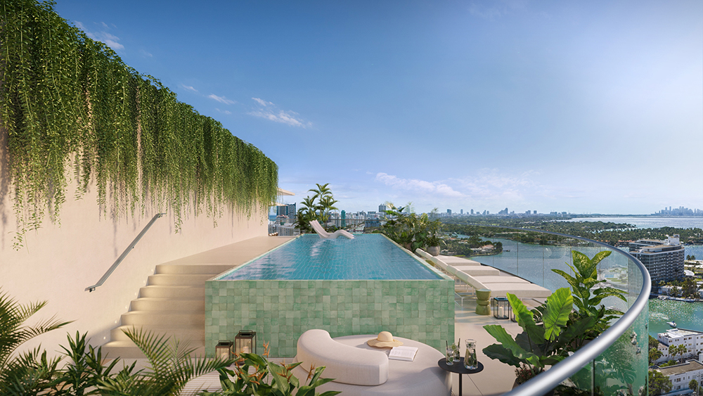 Lefferts presenta su tercera obra maestra en Miami Beach: 72 Carlyle, con interiores diseñados a medida por Piero Lissoni
